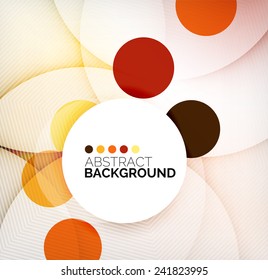 Coloridos círculos composición abstracta moderna con sombras y texto. Fondo geométrico
