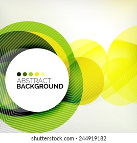 Colorful circles modern abstract composition with shadows and text. Geometric background