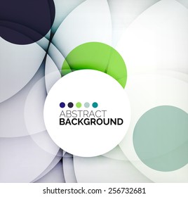 Colorful circles modern abstract composition with shadows and text. Geometric background