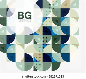 Colorful circles modern abstract composition with text. Geometric background. Vector template background for workflow layout, diagram, number options or web design