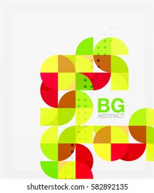 Colorful circles modern abstract composition with text. Geometric background. Vector template background for workflow layout, diagram, number options or web design