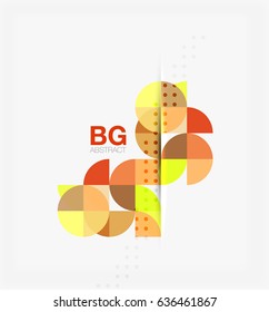 Colorful circles modern abstract composition with text. Geometric background. Vector template background for workflow layout, diagram, number options or web design