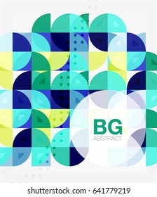 Colorful circles modern abstract composition with text. Geometric background. Vector template background for workflow layout, diagram, number options or web design