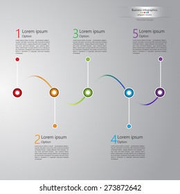 Colorful Circles With Number and Information Text, Modern Template Design, Financial and Business Infographic, Workflow/Element Layout Design. Vector Illustration