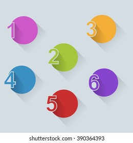 Colorful circles with numbers