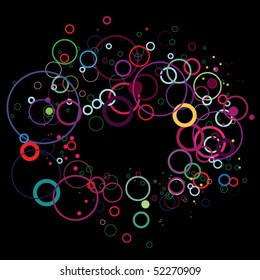Colorful circles on black