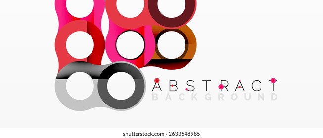 Colorful circles overlap, creating modern abstract design. White background enhances vibrant shapes, simple composition.