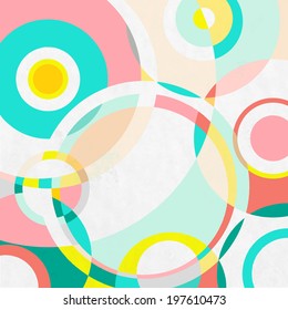 Colorful circles paper background, vector