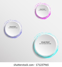 Colorful circles paper with brush stroke