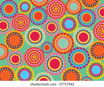 COLORFUL CIRCLES PATTERN. For background, textile, fabric, print, packaging, web, etc.