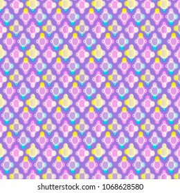 colorful circles in repeating pleasing soft colored pattern for textile, fabric, backgrounds and surface design templates