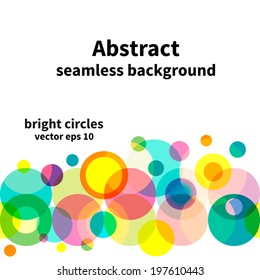 Colorful circles seamless background, vector