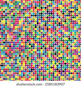 Colorful Circles seamless pattern. Abstract mosaic background. Multicolor circle pixel mosaic background stock. Retro circle multicolored pattern. EPS vector illustration