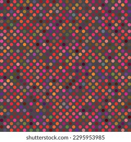Los círculos coloridos son un patrón sin fisuras. Color de fondo geométrico abstracto, papel de pared, diseño de moda hipster, textura retro. Patrón de puntos polka. Ilustración vectorial.