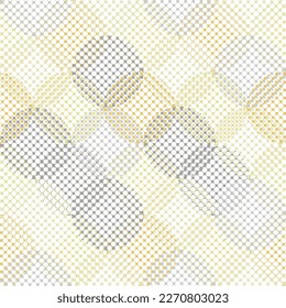Colorful circles seamless pattern. Fashionable geometric background in trendy colors: soft pink, navy blue, mint, coral, red, light grey, white. Simple dots texture.