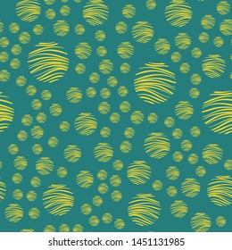 Colorful circles seamless pattern. Geometric background in trendy colors: pale pink, navy blue, mint, coral. Different textures of circles. Design for prints, posters, fabrics, paper packaging