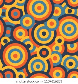 Colorful circles seamless repetitive vector pattern