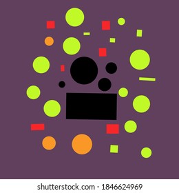 colorful circles and squares on a colorful background