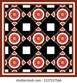 Colorful circles and squares pattern background