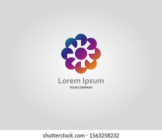Colorful Circles Star United Community Logo - Vector