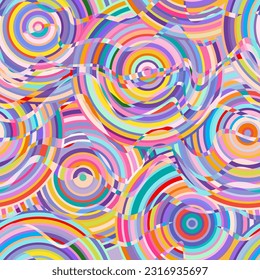 Colorful circles vector seamless pattern