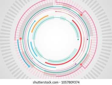 Colorful Circuit Circle Background