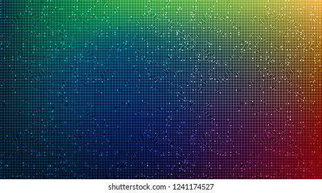 Colorful Circuit Microchip Technology on Future Background,Hi-tech Digital and Speed Concept design,Free Space For text in put,Vector illustration.
