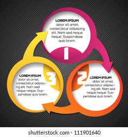 Colorful circular 3d banner template for different business design. Vector illustration.