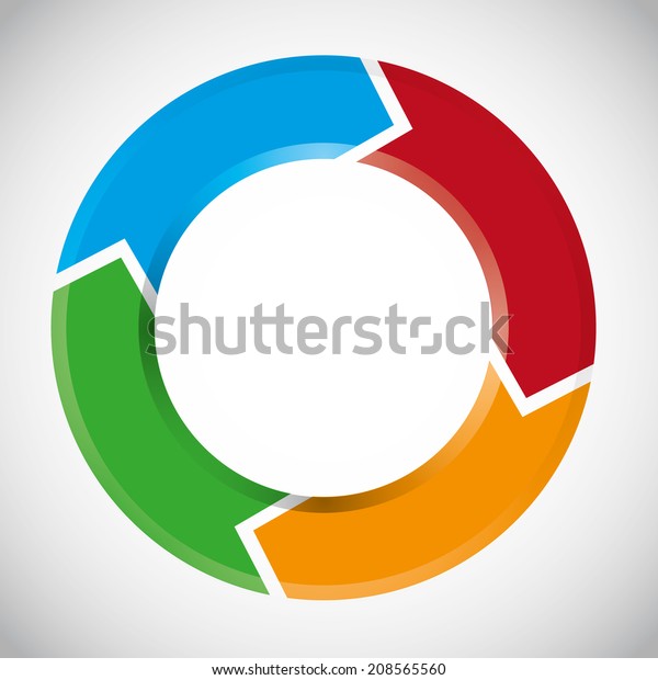 Colorful Circular Arrow Chart Diagram Vector Stock Vector (Royalty Free ...