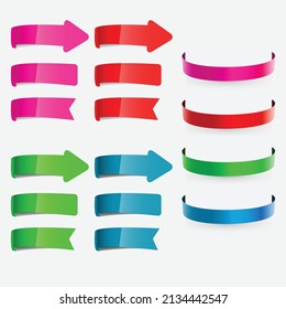 Colorful circular arrow ribbons set vector