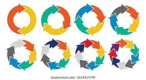 Colorful Circular Arrows Design for Recycling and Sustainability Concepts