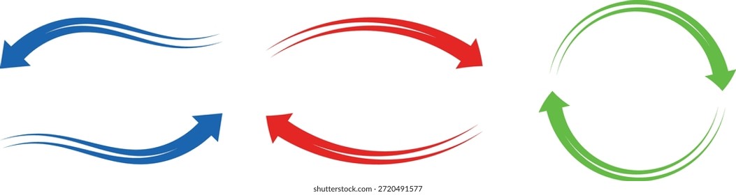 Colorful circular arrows showing a continuous process, representing recycling, flow, or renewable energy.