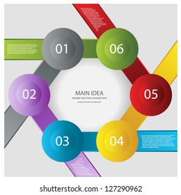 Colorful circular banner template for different business design.