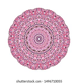 Colorful circular botanical pattern mandala - abstract geometrical ornamental vector illustration
