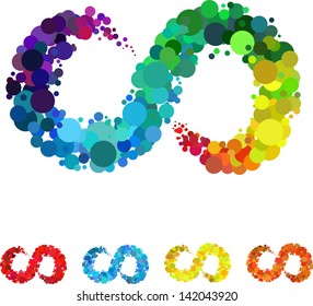 Colorful circular bubble, embellished into a beautiful infinitely symbol, you can use the poster or dazzling background.