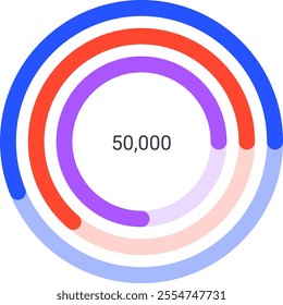 Colorful circular diagrams are showing statistics, business data, and other information in a visually appealing way, making it easier to understand complex data sets