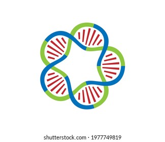 colorful circular DNA strands Loop 5 parts	
