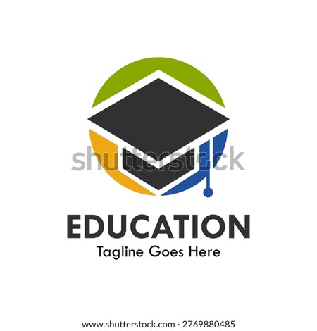 Colorful circular education logo featuring a graduation cap at the center, representing global learning, academic excellence, and diverse educational communities.