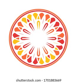 Color de adorno geométrico circular. Diseño de mandala oriental del vector
