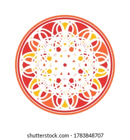 Colorful circular geometric ornament. Vector oriental mandala design