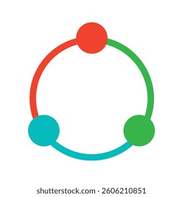 Colorful circular graphic design element for presentations or apps.