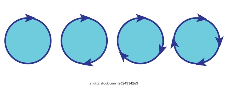 Colorful Circular Graphic with Interlocking Segments. Segmented circle arrow rotation icon.eps 10