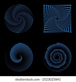  Diseño punteado de semitono circular colorido