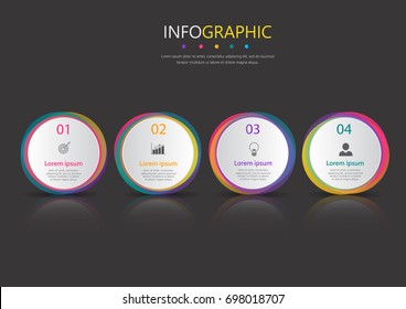 Bunte Rundfunk-Infografik-Banner, Kreative Kreise für Werbung, Präsentation, Unternehmensbericht, Werbung, Marketing usw.