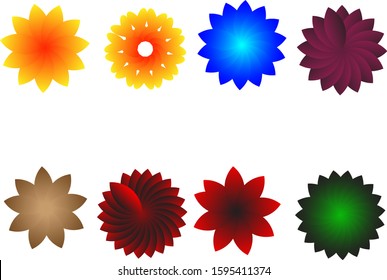 colorful circular leaf arrangement vector