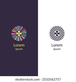 Colorful circular logo with radiating lines and a central star, symbolizing diversity, unity, and brightness.