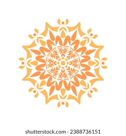 A colorful circular mandala illustrated design. It is for textile prints, wallpapers, backgrounds, coloring books, etc.