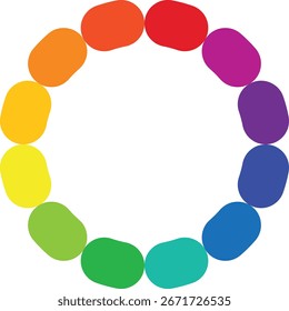 Colorido anillo de paleta circular con gradiente de arco iris blobs en diseño abstracto. Ideal para gráficos, infografías y proyectos creativos modernos. Estilo de Vector para uso versátil.