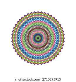 Colorful Circular Pattern Design with Geometric Shapes Creating a Mesmerizing Abstract Illustration