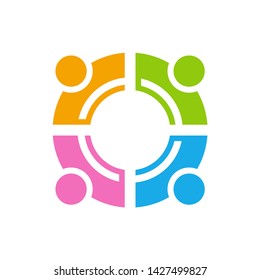 Colorful Circular People Business Company Vector Logo Design Template